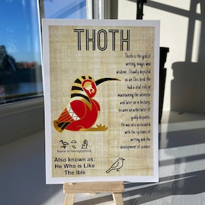 Thoth Postkarte Print - Schreibgott - Ibis Dorable Gottheiten - A6 Glossy - Blank Back