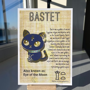 Bastet Postcard Print // Déesse de la protection // Divinités dorables de chat // A6 Brillant // Dos vierge