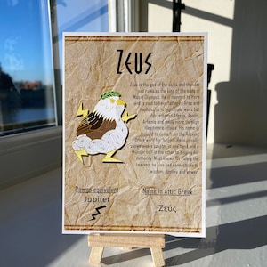 Cartolina di Zeus // Divinità adorabili dell'aquila // A6 lucido // Retro vuoto