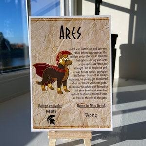 Ares Postcard // Divinità adorabili per cani // A6 lucido // Retro vuoto
