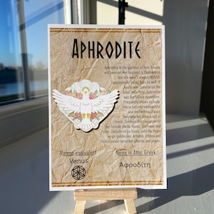 Aphrodite Postcard // Dove Dorable Deities // A6 Glossy // Blank Back image 1