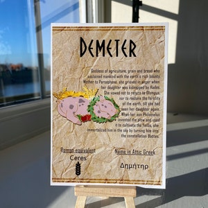 Cartolina Demetra // Divinità adorabili del maiale // A6 lucido // Retro vuoto