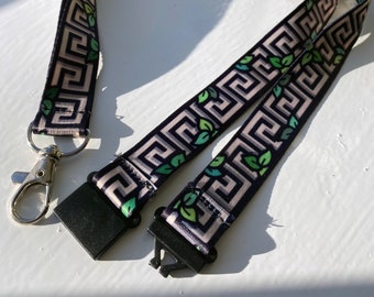 Greek Pottery Themed Lanyard // 45cm // Safety Clasp // High Quality