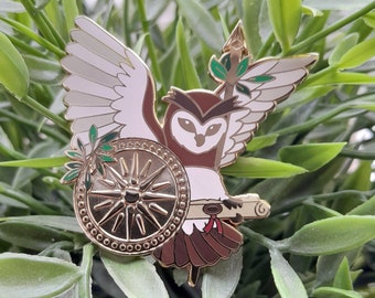 Athena // Owl Greek God Hard Enamel Pin // Dorable Deities // 50mm Tall // Gold Plated Metal