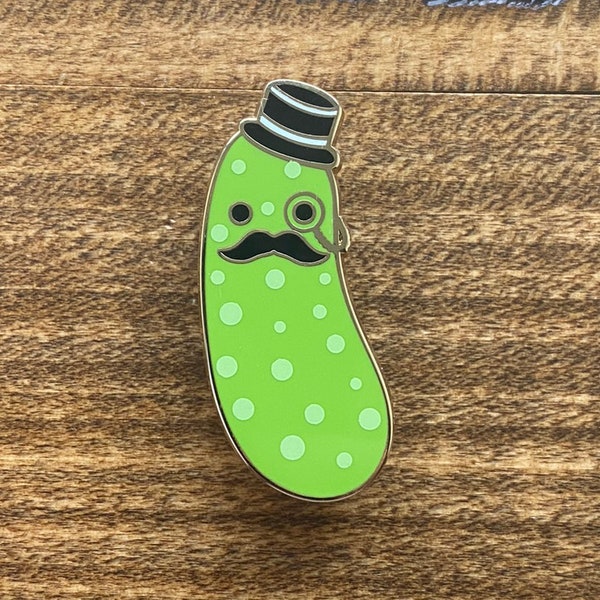 Sir Pickle Hard Enamel Pin // 40mm Tall // Gold plated metal