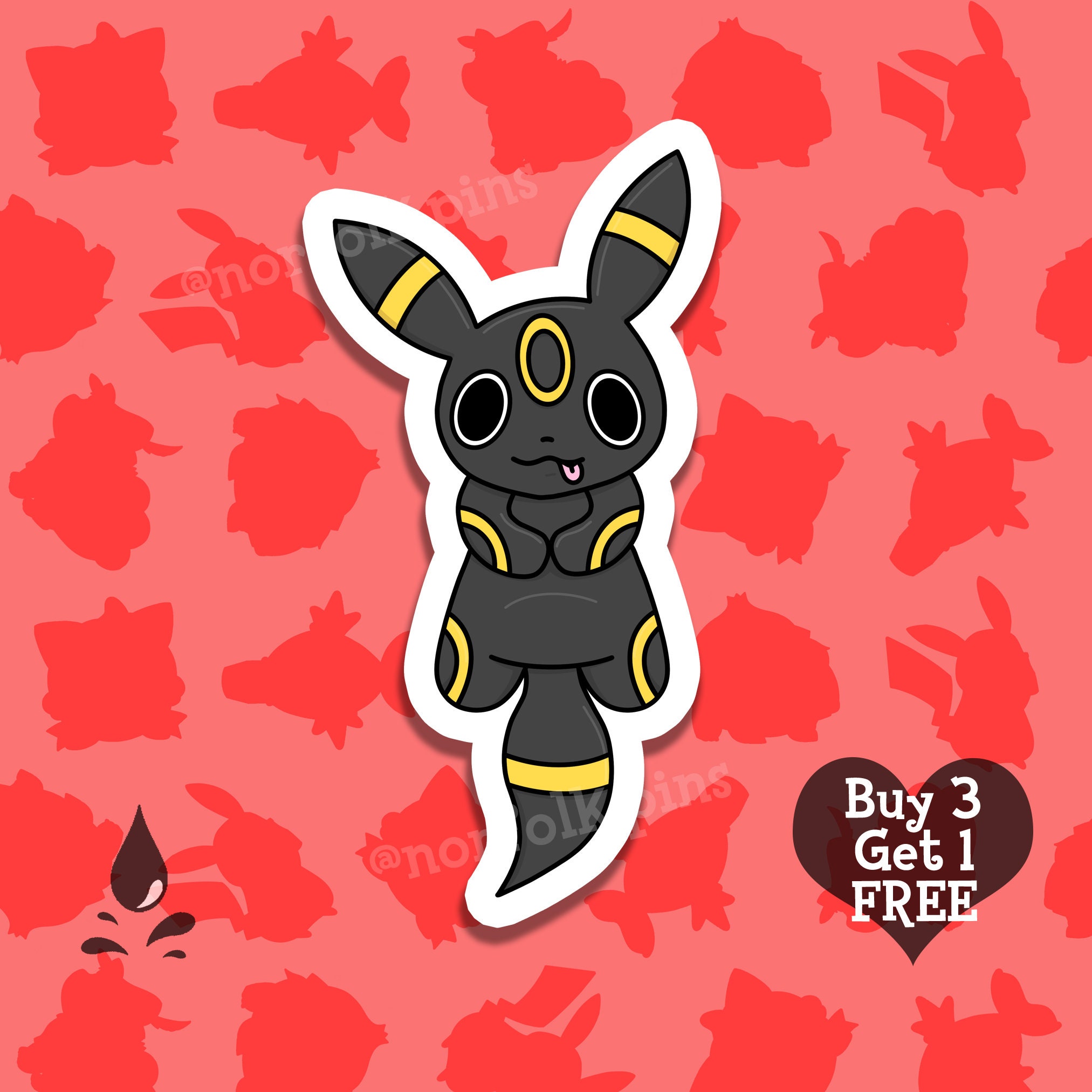 Free: Pokemon, Red rings, Umbreon, black and red animal anime