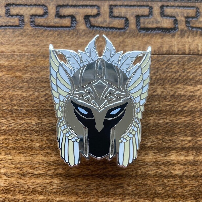 Valkyrie Helmet Silver // Norse Icon Hard Enamel Pin // - Etsy