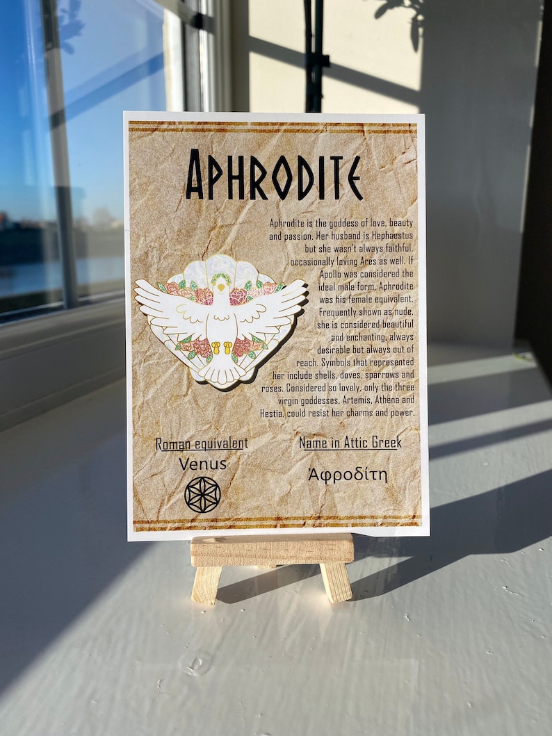 Aphrodite Postcard // Dove Dorable Deities // A6 Glossy // Blank Back image 1