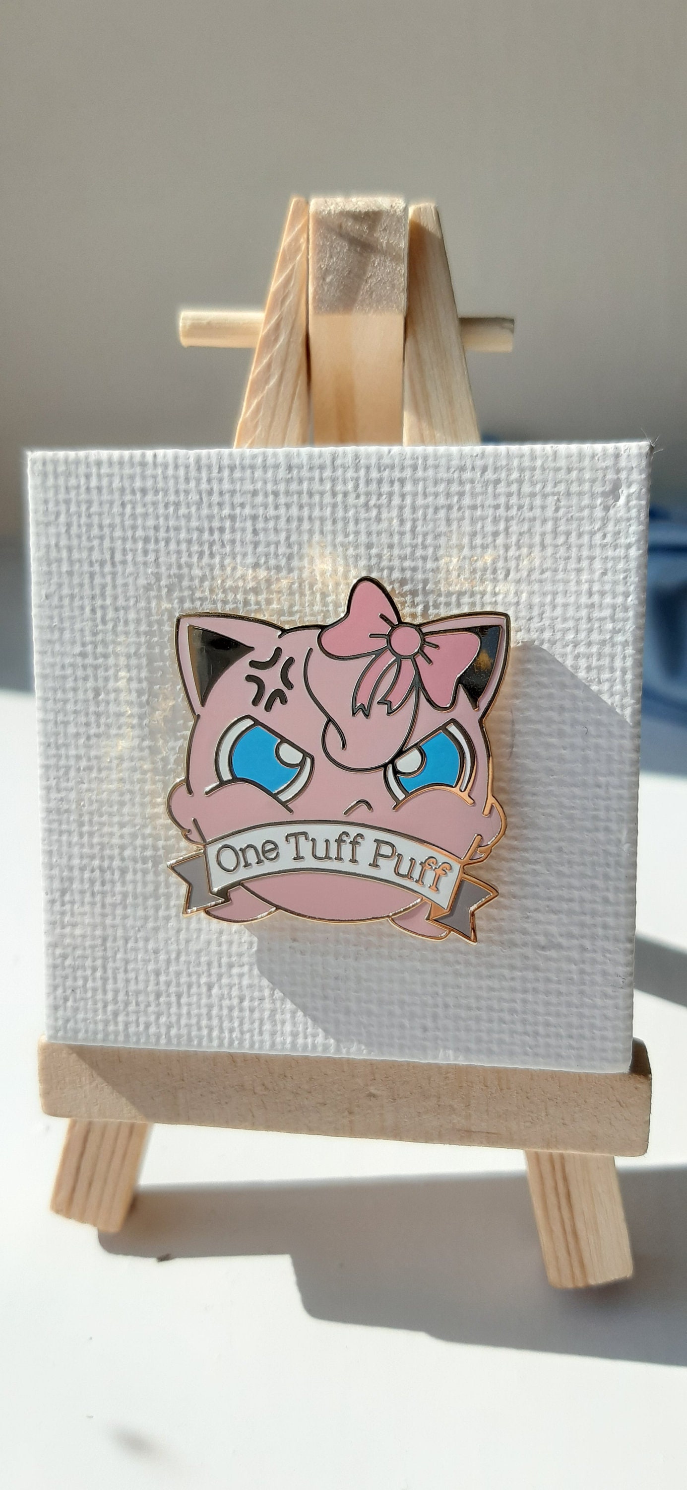 One Tuff Puff Hard Enamel Pin // Motivational Jigglypuff // 30mm wide…