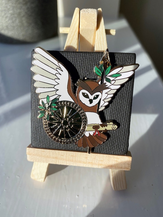 Athena // Owl Greek God Hard Enamel Pin // Dorable Deities // - Etsy
