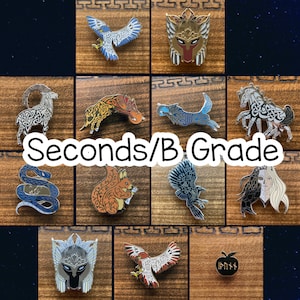 Seconds/B Grade Norse Icons Enamel Pins //  Mythology Animals // Gold Silver Plated