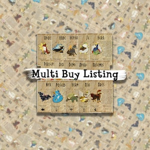 Cartoline degli dei greci // Multi Buy Listing // A6 lucido // Retro vuoto