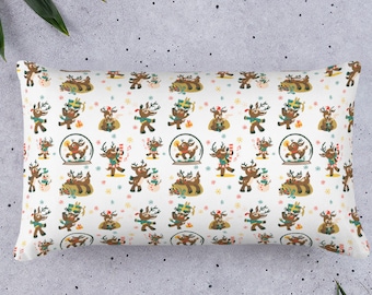 Reindeer Christmas Tree Pillow, Christmas Pillow, Christmas Gift, Christmas Present, Christmas Decor, Throw Accent Pillow, Home, Xmas Gift