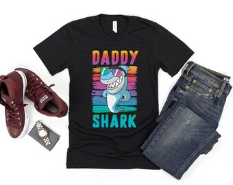 Daddy Shark Retro T-Shirt: Funny Dad Gift
