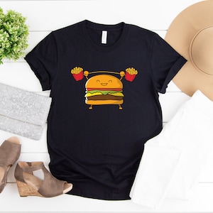 Burger Lifting French Fries , Funny Food Shirt , Burger , Funny Shirt , Funny T Shirt , Hamburger Shirt , Fast Food , Workout , Workout Tank