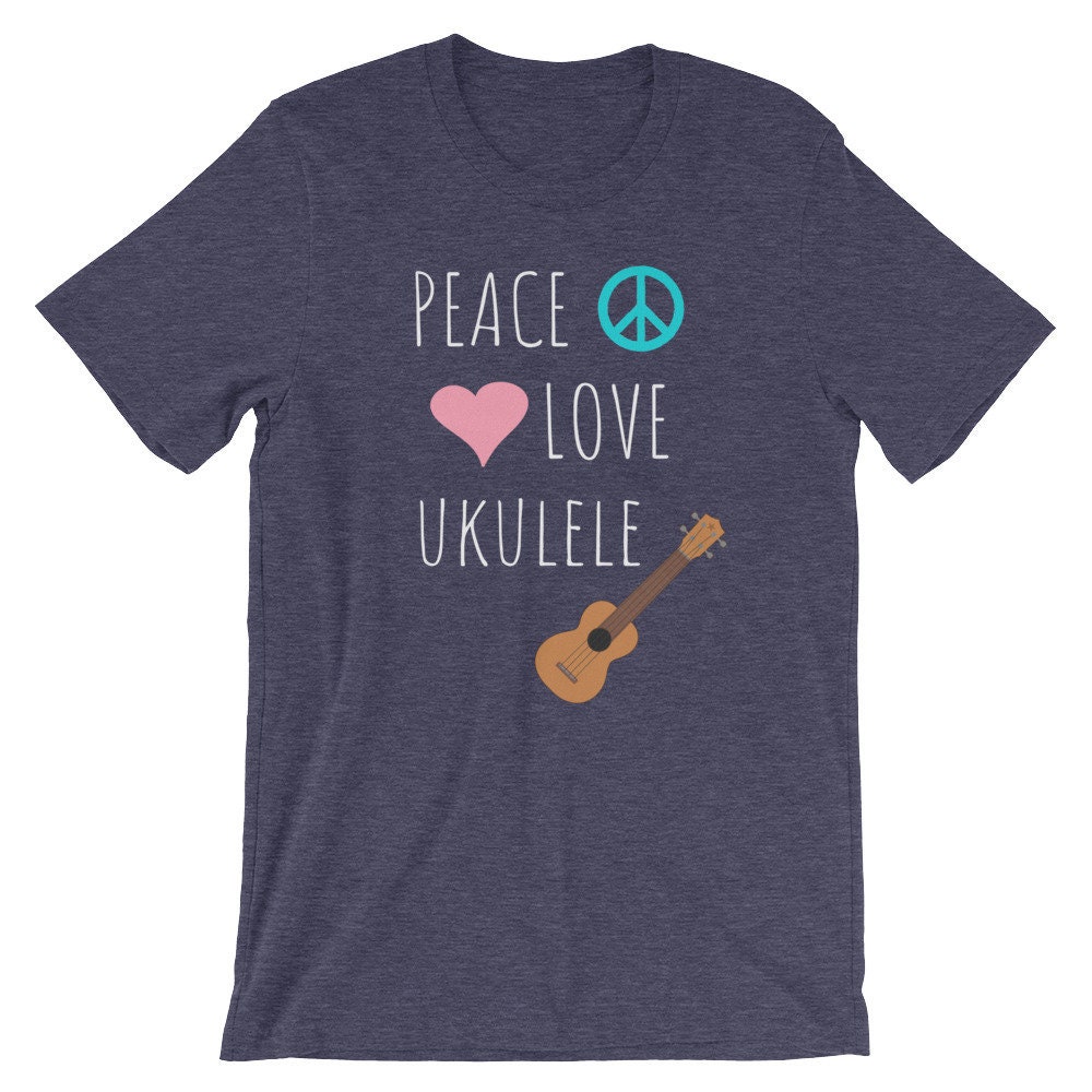 Peace Love Ukulele Music Hawaiian Musician Short sleeve Unisex T