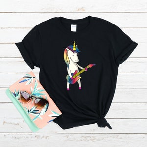 Unicorn Guitarist Funny Guitar Music Musician Gift Short-Sleeve Unisex T-Shirt