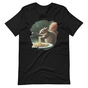 Squirrel Eating Spaghetti Pasta Funny Squirrel Italian Food Short-Sleeve Unisex T-Shirt for Men & Women - Free Shipping