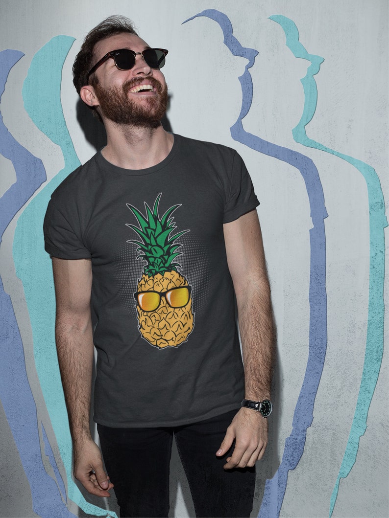 Pineapple Shades Tropical Fruit Beach Paradise Sun Short-Sleeve Unisex T-Shirt for Men & Women Free Shipping image 4