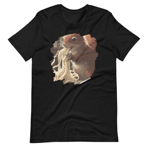 Squirrel Eating Spaghetti Pasta Funny Squirrel Italian Food Short-Sleeve Unisex T-Shirt for Men & Women - Free Shipping