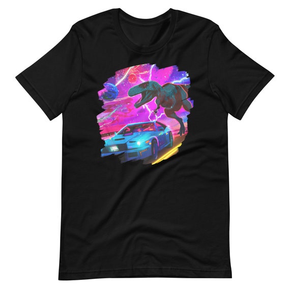 T Rex Dinosaur Chasing Sports Car in Space Tyrannosaurus Rex Short