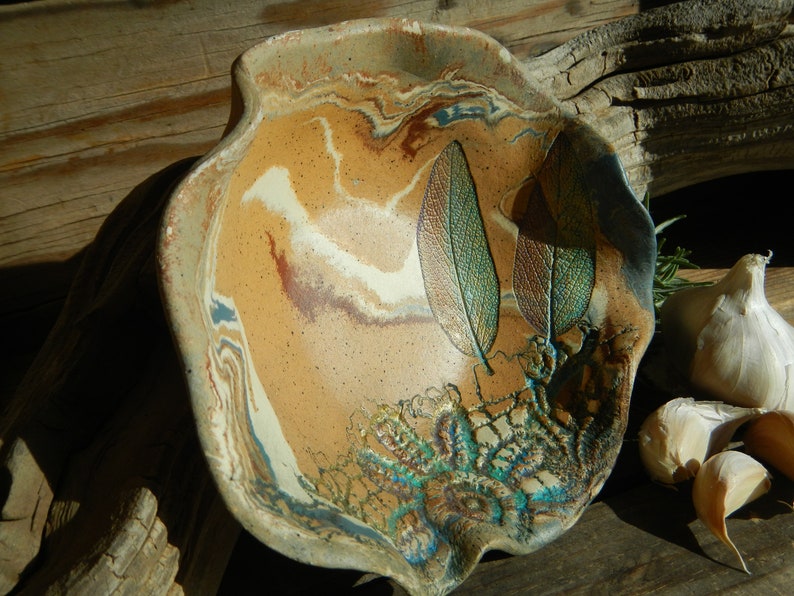 Alter Dish Sacred Plate Ring Smudge Plate Incense Dish Pottery Handmade Agateware Pottery