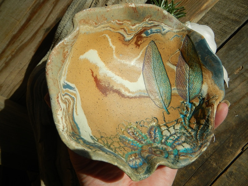 Alter Dish Sacred Plate Ring Smudge Plate Incense Dish Pottery Handmade Agateware Pottery