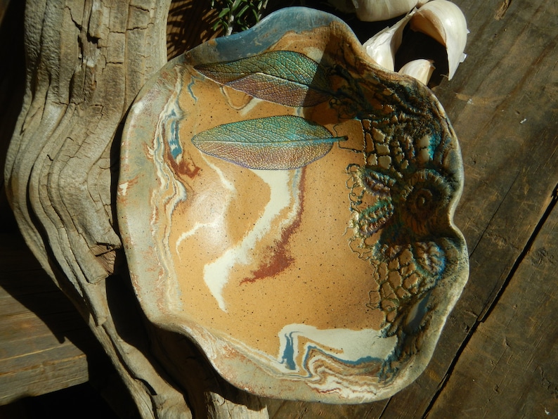 Alter Dish Sacred Plate Ring Smudge Plate Incense Dish Pottery Handmade Agateware Pottery
