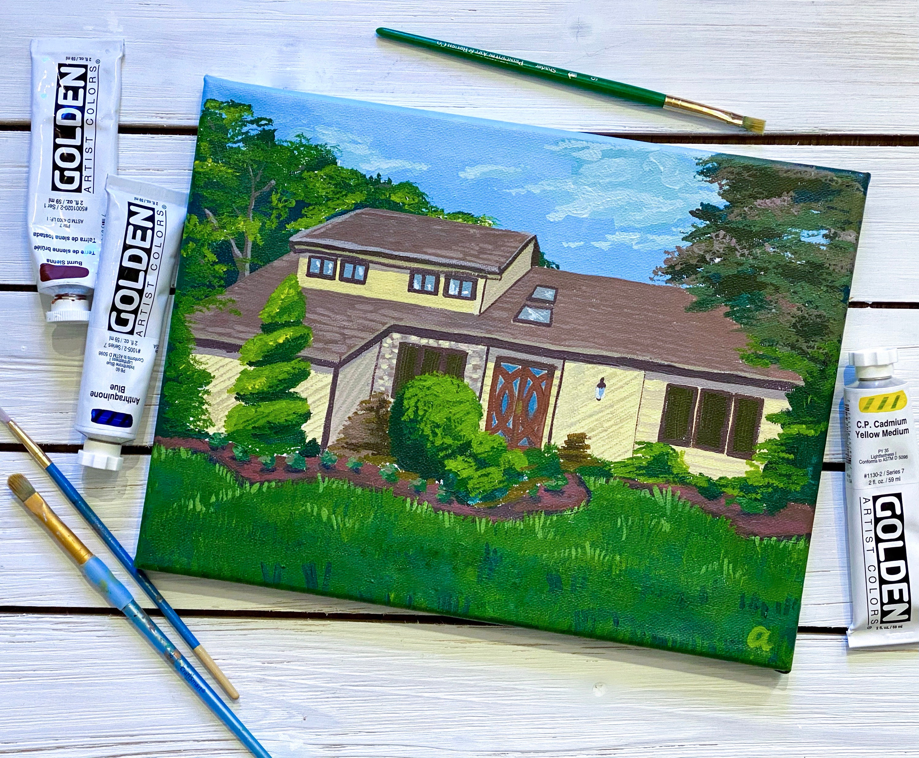 Custom House Acrylic Painting Based on Photograph, Turn a Photo Into