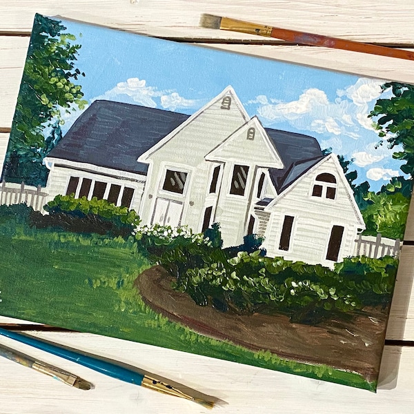 Acrylic House Painting Etsy