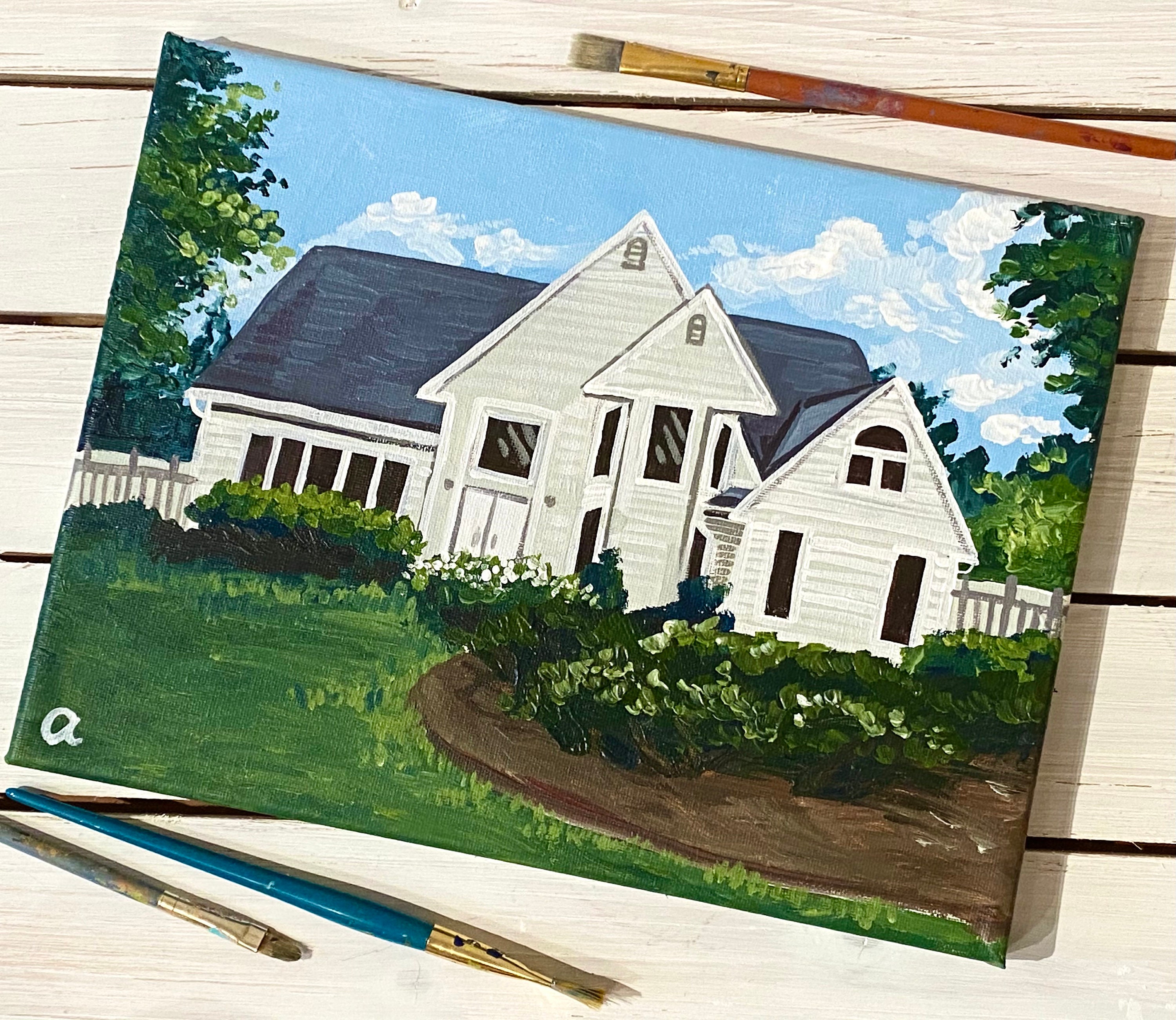 Custom House Acrylic Painting Based on Photograph, Turn a Photo Into