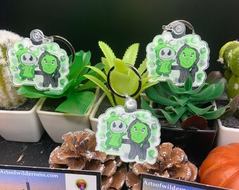 ハロウィンキーホルダー：グリンチ＆ジャック・スケリントンのアクリルキーホルダー