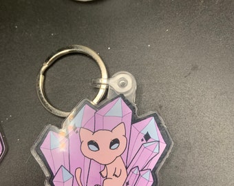 ミュウ アメジスト アクリルキーホルダー クリスタルアートワーク