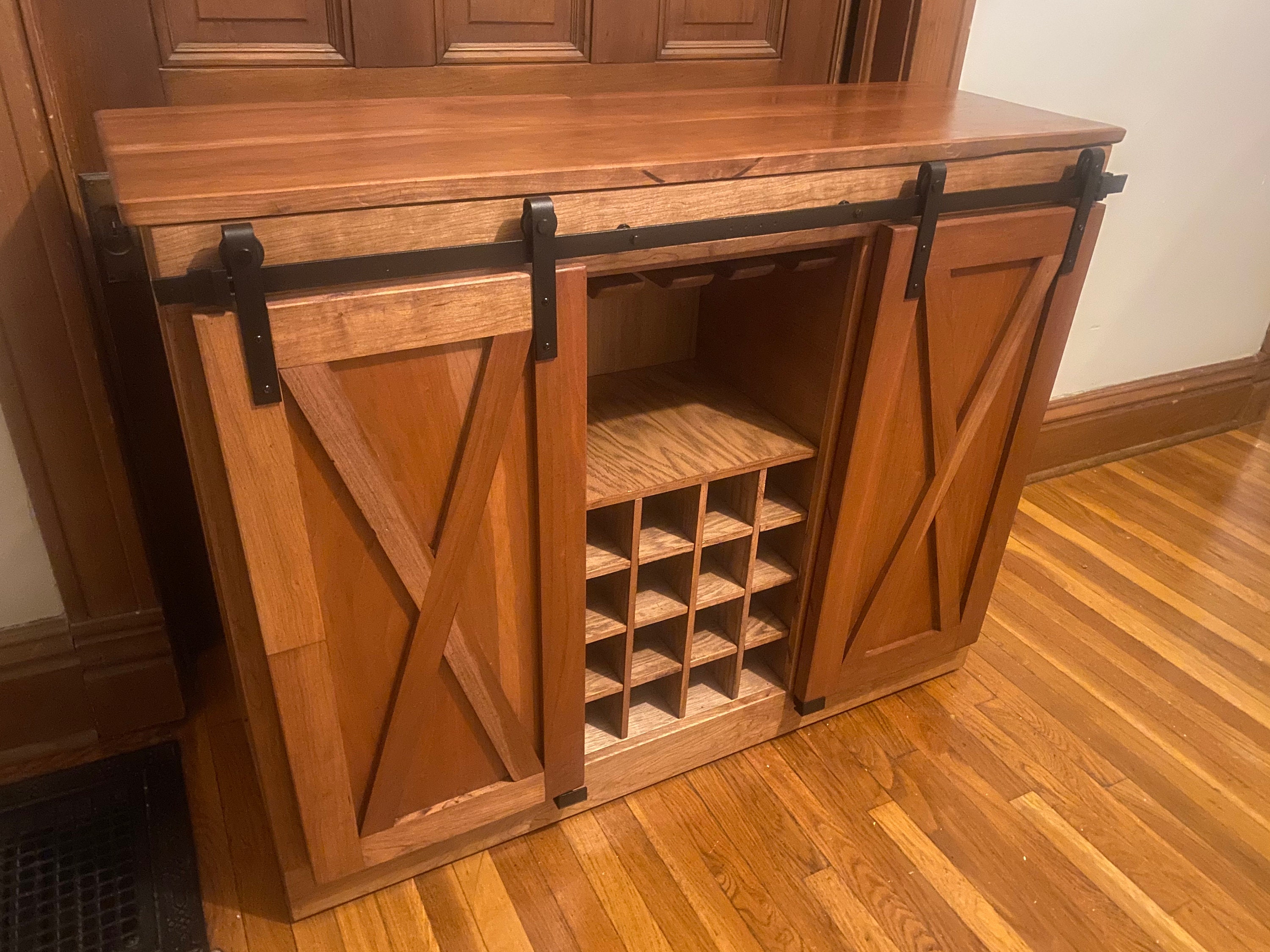 Cherry Farmhouse Décor Wine Bar Glass Rack Wine Etsy