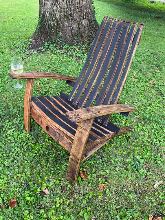 Reclaimed Bourbon Barrel Adirondack Chair Reclaimed Bourbon Barrel Adirondack, Bourbon Barrel Adirondack Chairs