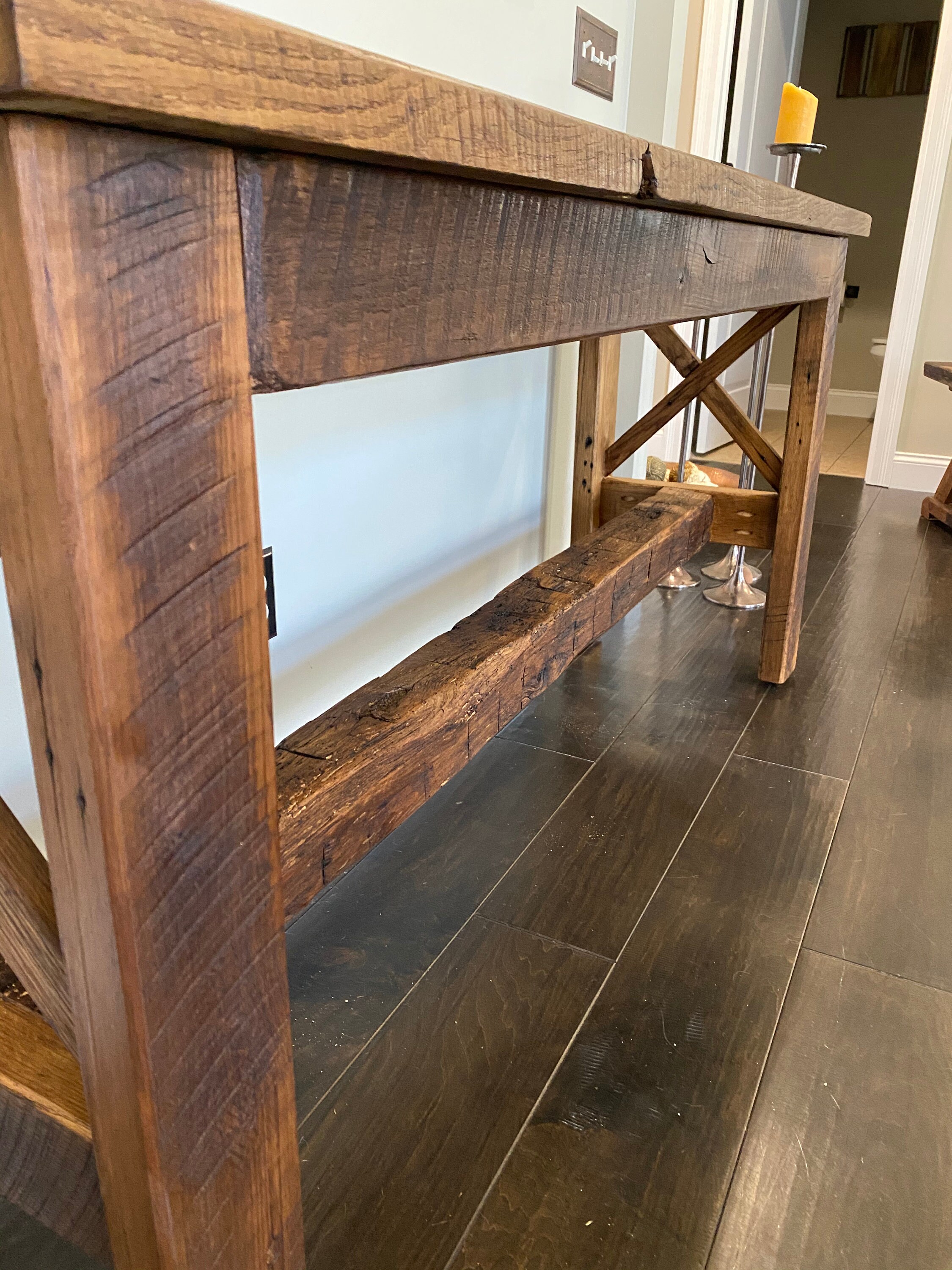 Reclaimed Barnwood Farmhouse Decor Entry Table Etsy
