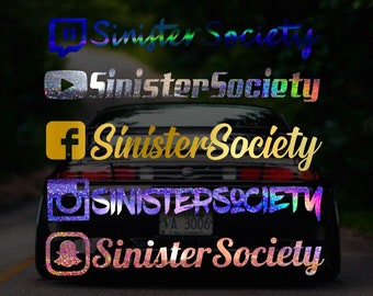 Social medial Decal stickers | Instagram decal | facebook | snapchat | twitch | Twitter | Youtube | car decal sticker | window decal sticker