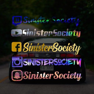 Custom Instagram Name Vinyl Decal - Personalized IG Username Sticker - Vinyl Car Decal - Social Media Car Window Vinyl Decal Sticker