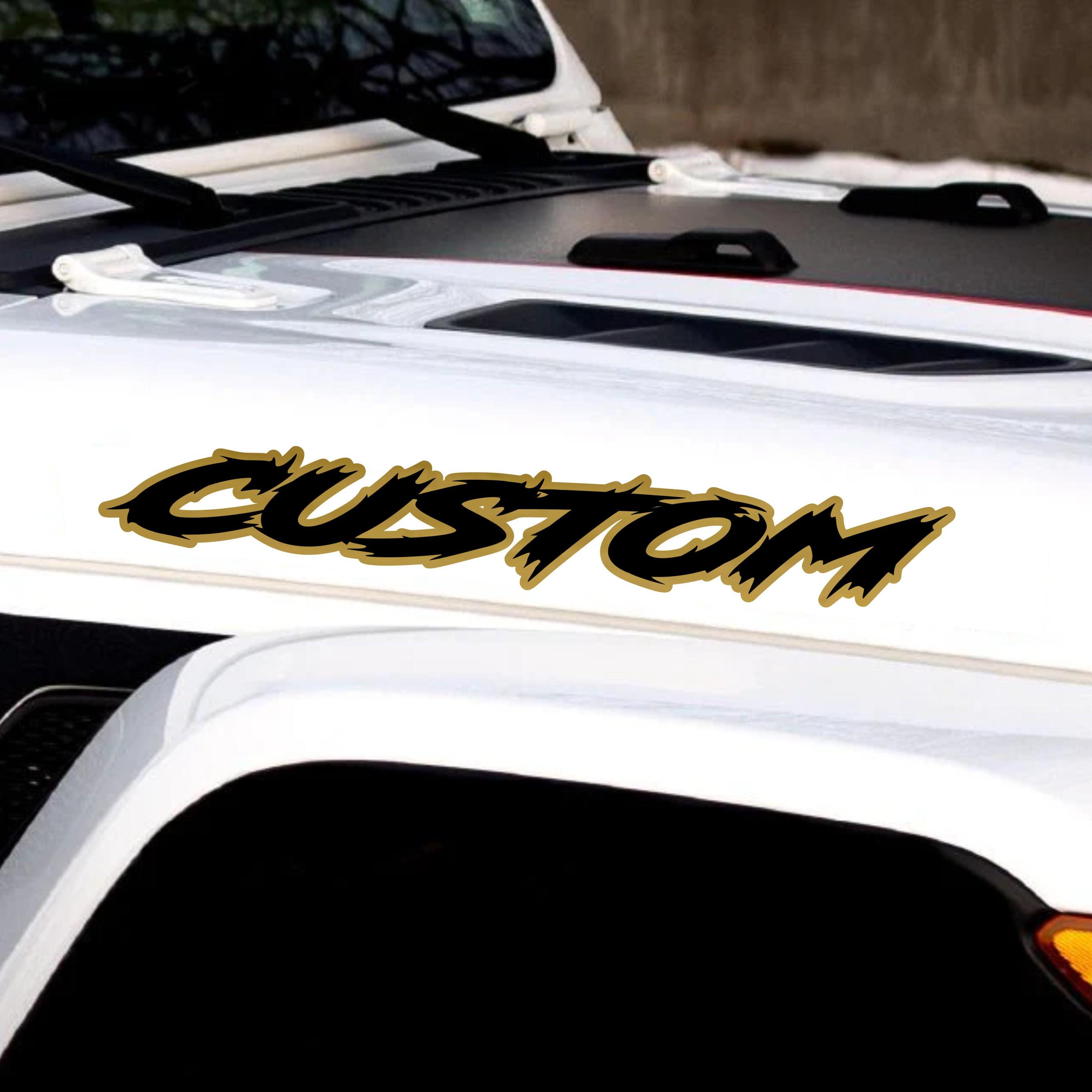 Custom Hood Lettering Custom JL/JT Hood Lettering Decals - Pair - Etsy