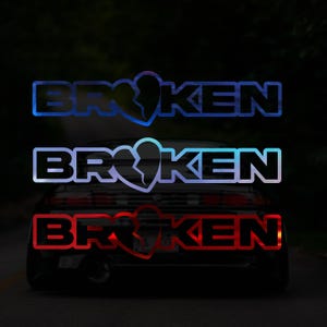 Broken Heart Car Decal, JDM Vinyl Sticker for Car Windows