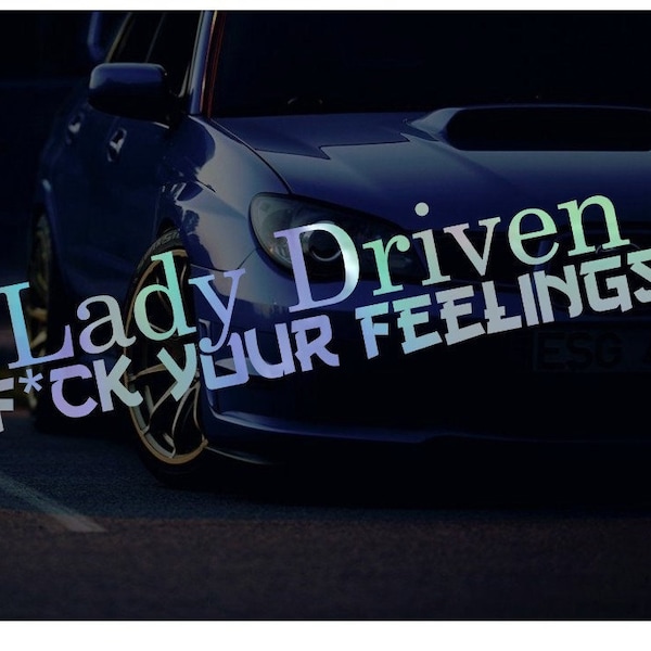 lady driven car decal, custom vinyl decal, car window decal, lady driver, beauty, JDM decal, JDM