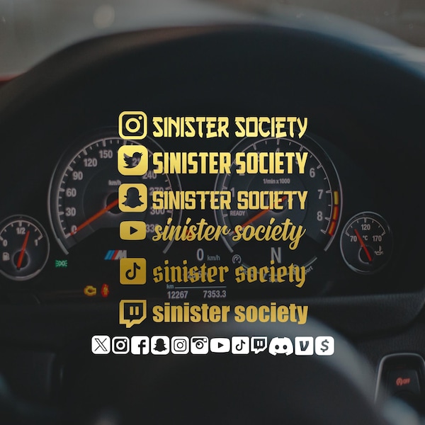 Custom Instagram Car Decal: Personalized Name Vinyl Sticker