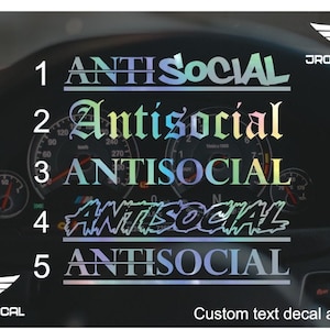 Antisocial JDM Car Decal Sticker - Windshield Banner