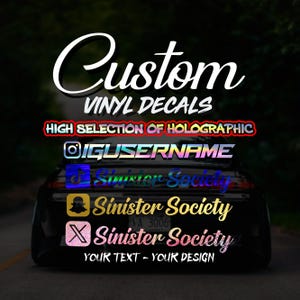 Custom Instagram Name Vinyl Decal - Personalized IG Username Sticker - Vinyl Car Decal - Social Media Car Window Vinyl Decal Sticker