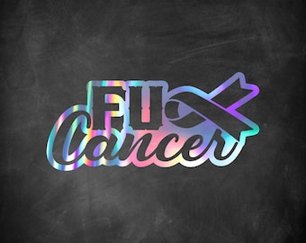 F cancer Awareness Ribbon car Decal Sticker | Laptop decal | bumper sticker