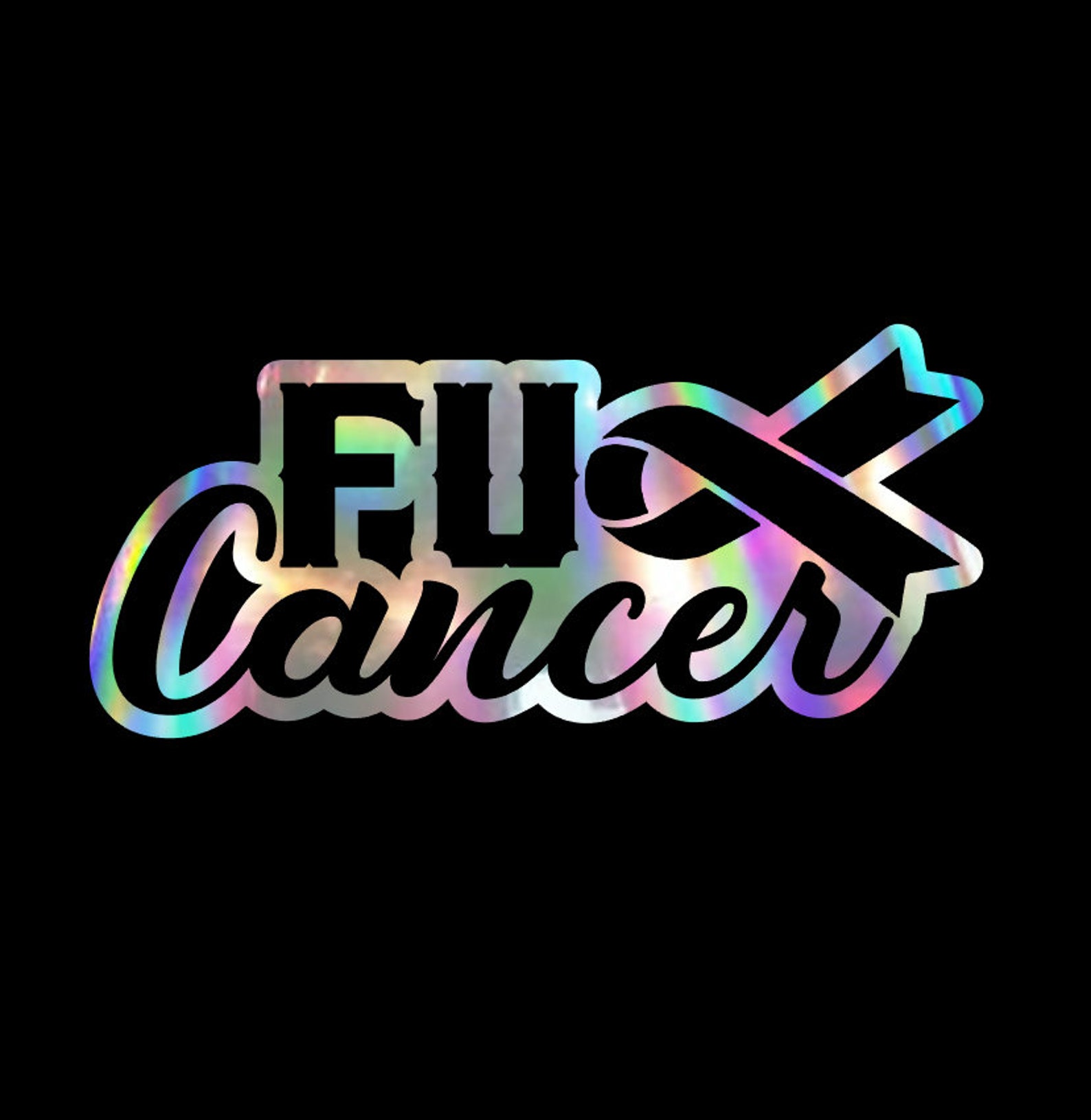 F Cancer Awareness Ribbon Car Decal Sticker Laptop Decal Etsy