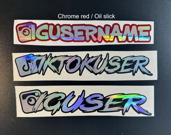 Custom Instagram Name Vinyl Decal - Personalized IG Username Sticker - Vinyl Car Decal - Social Media Car Window Vinyl Decal Sticker