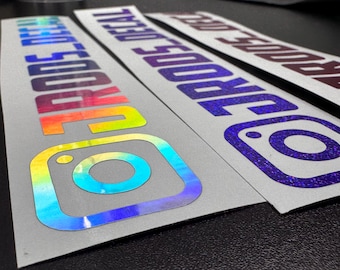 Personalized Social Media Username Vinyl Car Decal, Custom stickers, Custom Text, Snapchat