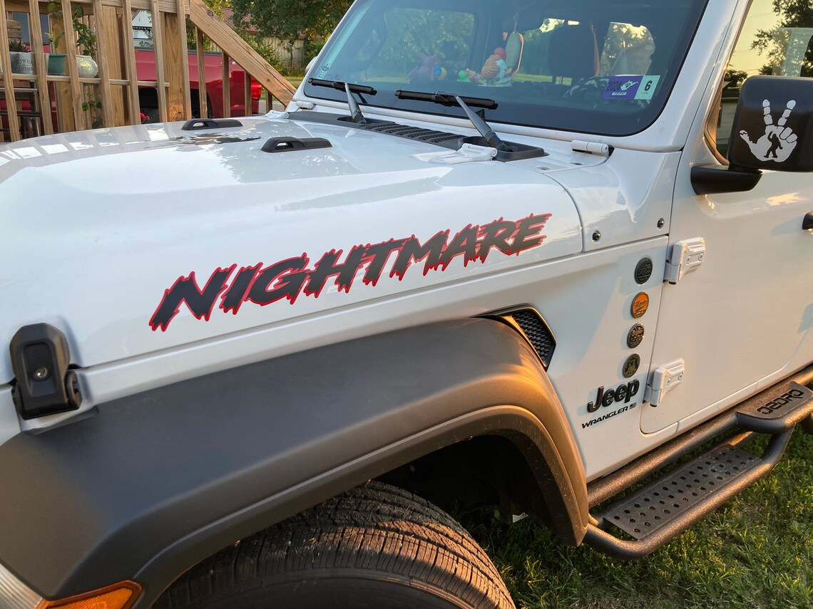 Custom Hood Lettering Custom JL/JT Hood Lettering Decals - (pair) Hood Stickers - Etsy