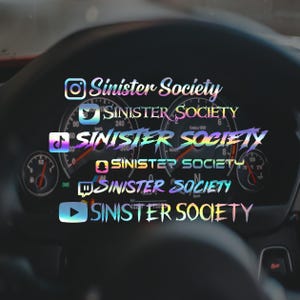 Personalized Social Media Username Vinyl Car Decal, Custom stickers, Custom Text, Snapchat